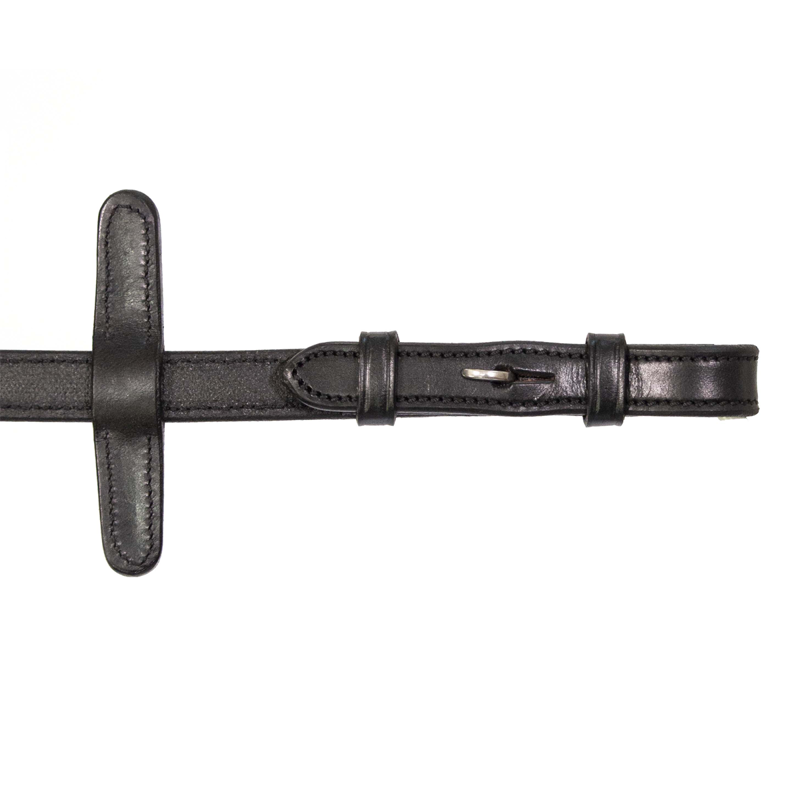 Henry James V-Grip Hybrid Rubber Reins with Leather Stoppers - Black-1